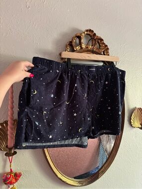 Women's Navy Star & Moon Print Pajama Shorts